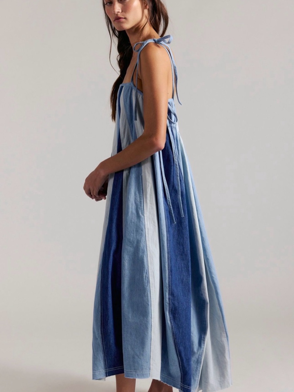 FREE PEOPLE LATTA DENIM MIDI DRESS NWT SIZE S - Picture 4 of 9